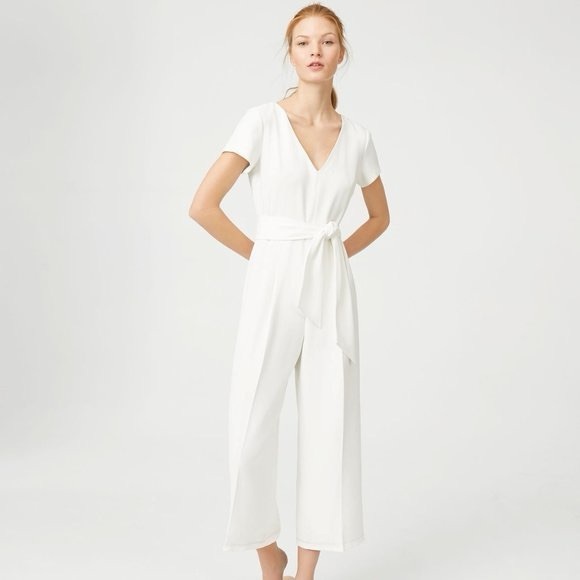 Club Monaco Pants - CLUB MONACO Sannah White Tie Front Jumpsuit Size 4